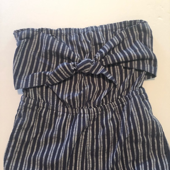aerie Pants - Aerie L Blue Striped Jumpsuit